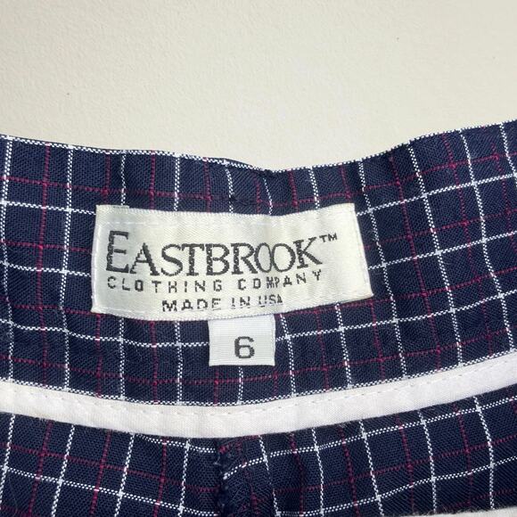Vintage dark blue plaid golf shorts women's, Eastbrook size 6 preppy sporty - Picture 8 of 10